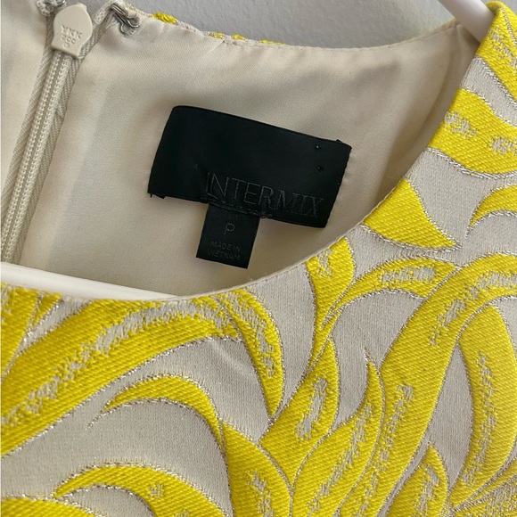Intermix Yellow Clarke Jacquard Shift Mini Dress | Size P/XS Intermix Yellow Clarke Jacquard Shift Mini Dress | Size P/XS